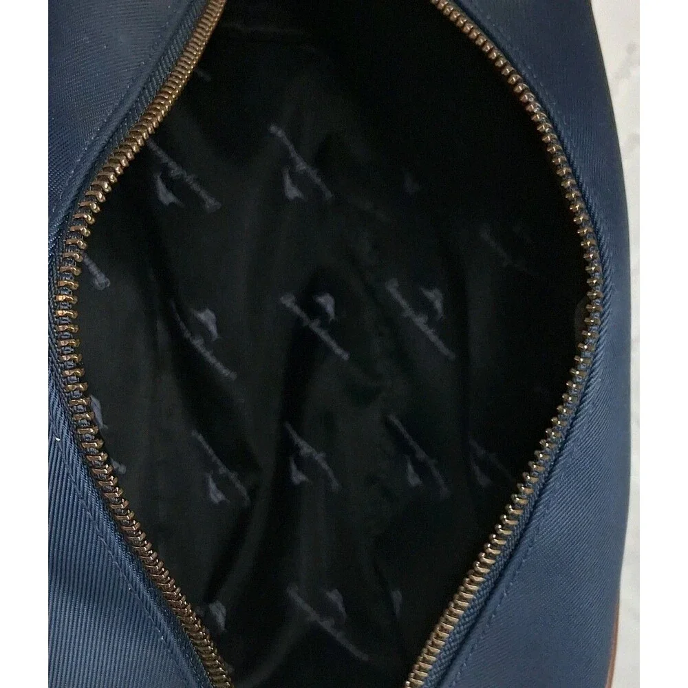 Tommy Bahama Men Blue Toiletry Shaving Travel Bag Leather Nylon Resort Vacation